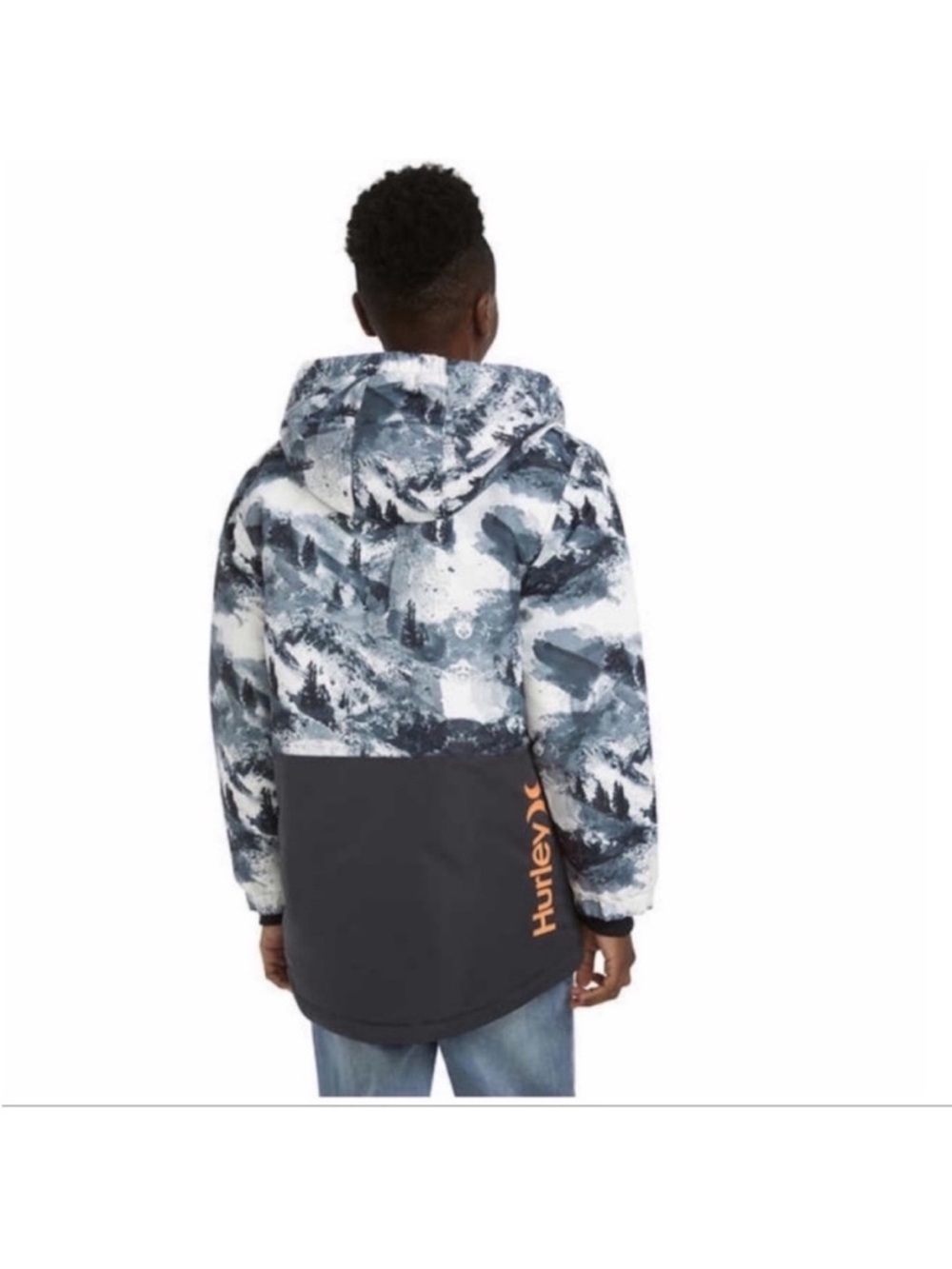Hurley Black & Gray Snow Jacket with Orange Trim - Picture 3 of 14